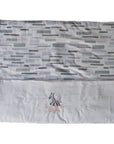 Patterned fabric with zebra design on a white background