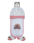Baby swaddle with 'Little Princess' print and matching socks on a white background