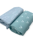 M/C BAMBOO 2PK WATERPROOF CHANGE MAT BLUE