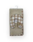 Mothers Choice Super Soft Coral Fleece Blanket & Pillow Set – Beige Bear