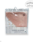 Pink hooded receiver blanket in packaging with 'Mother's Choice' branding on a white background.