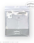 Stork And Baby white and grey 2-pack babygrows with snap closures for easy dressing.