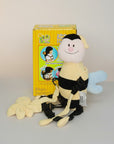 Stork And Baby 2-in-1 Bee Harness plush toy with adjustable straps and light blue wings.