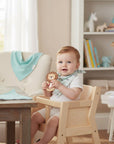 Stork And Baby grey and mint chevron bandana bib set with matching socks for baby feeding time and drool.