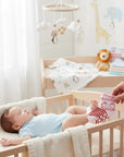 Stork And Baby Girls 2 Pack Non-Slip Bunny Socks, pink with red stripes and bunny face detail.