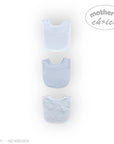 Stork And Baby Mothers Choice 3 Pack Bibs in white, soft cotton for feeding and teething.