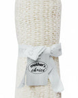 Stork And Baby Mothers Choice ecru 100% cotton cellular baby blanket with a classic breathable weave and ribbon tie.