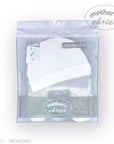 Stork And Baby Mother's Choice 6-pack newborn hats and mittens in white and grey, made from soft cotton for comfort.