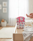 Stork And Baby insulated bottle warmer bag in Pink Elie pattern with elephants and balloons. Ideal for travel.