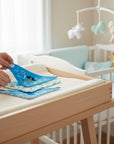 Stork And Baby boys' 4 pack blue pirate-themed bandana bibs, absorbent cotton, ideal for feeding and teething.