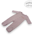 Purple baby onesie with 'mother's choice' branding on a white background