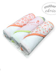 Mothers Choice  3 Piece Hooded Towels And 3 Piece Facecloths Sweet As A Peach