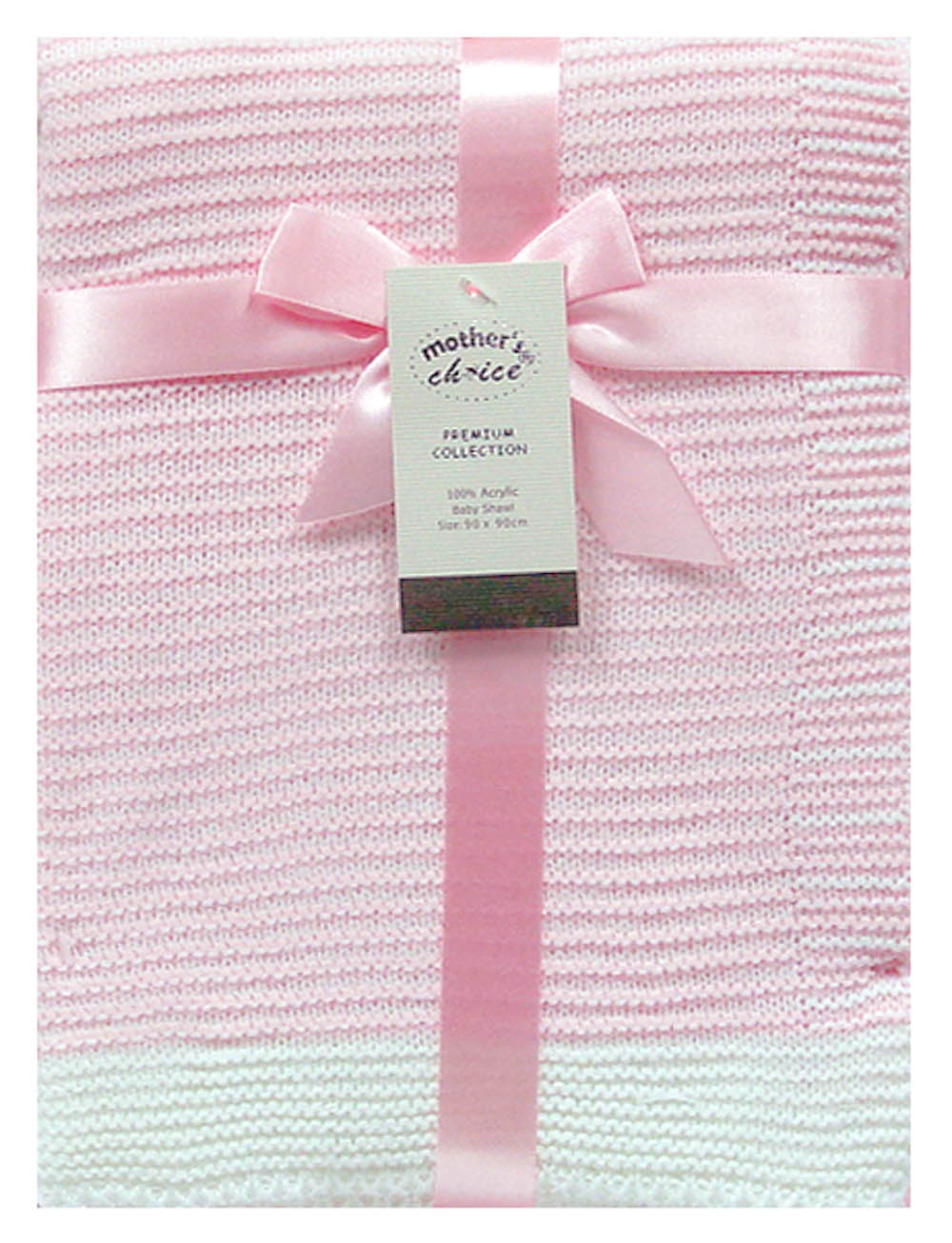 Mothers Choice 100% Acrylic Baby Shawl Pink