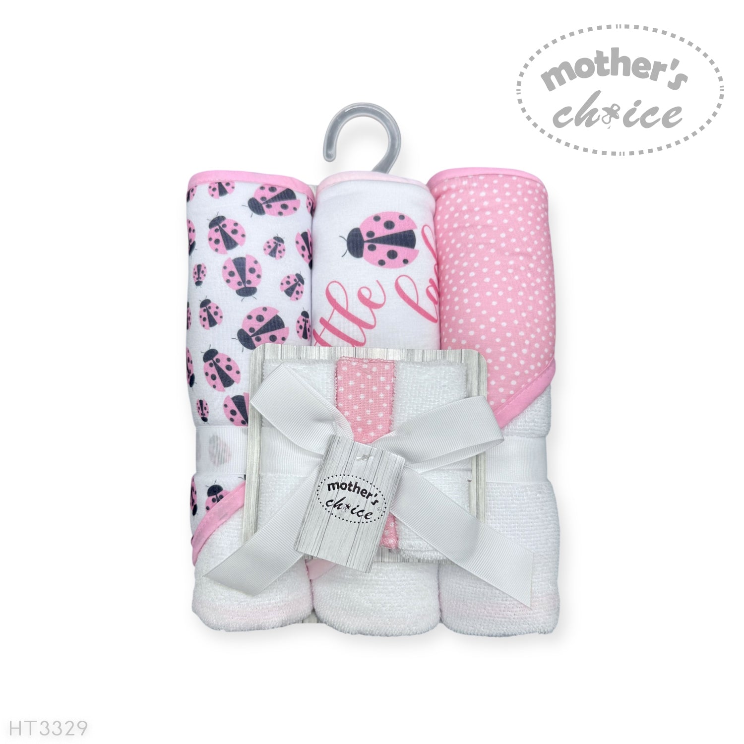 Mothers Choice Baby Hooded Towel &amp; Washcloth Set - Ladybug