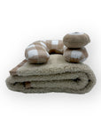 Mothers Choice Super Soft Coral Fleece Blanket & Pillow Set – Beige Bear