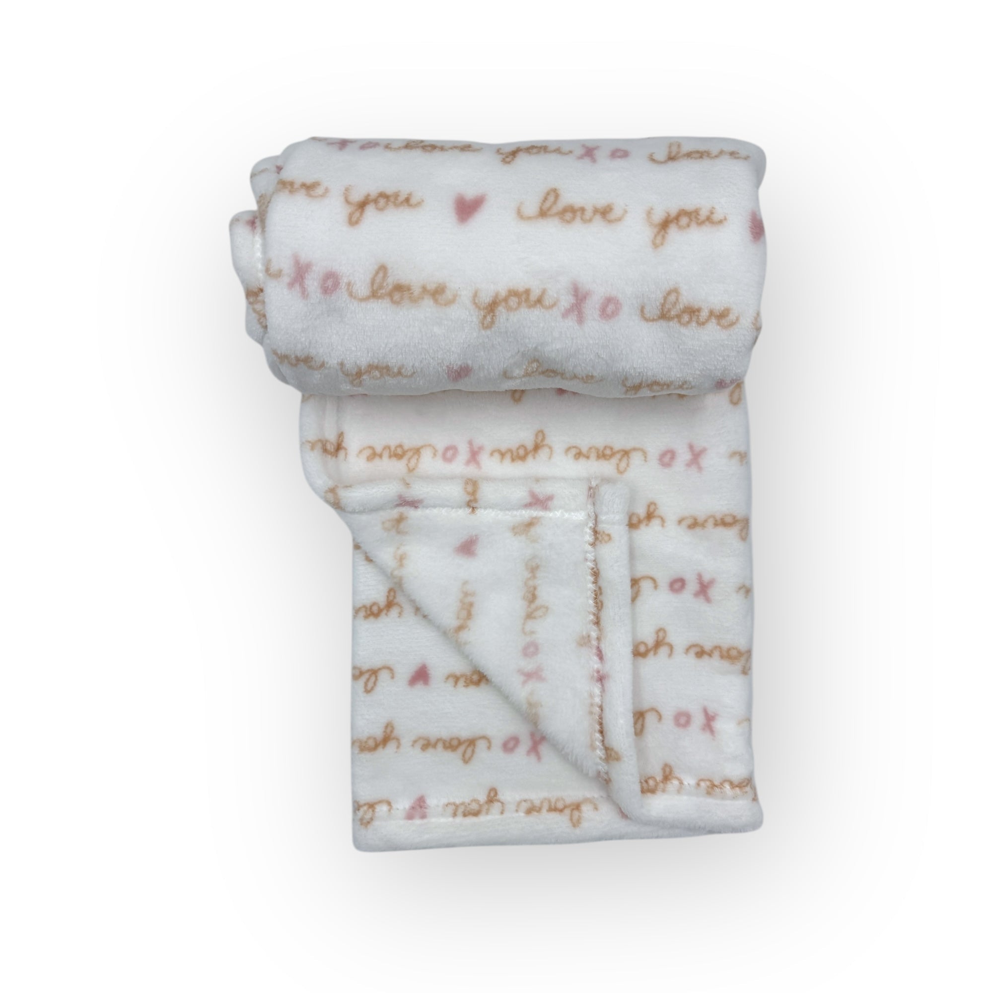 M/C PRINTED FLANNEL BLANKET GIRL&#39;S LOVE YOU