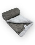 Mothers Choice  Sherpa Fleece Stripe Blanket Grey
