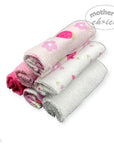 Mothers Choice  6 Pack Washcloth Set Pink Flowers