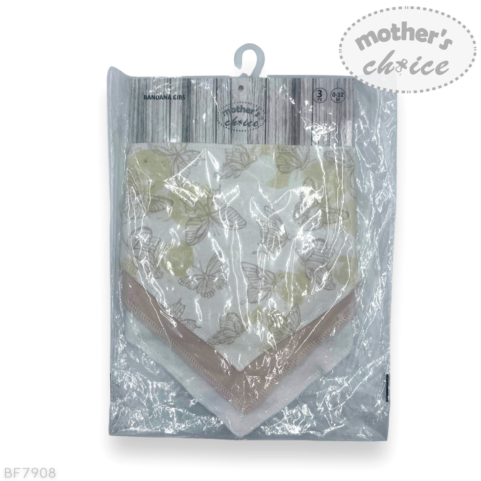 M/C 3PK BANDANA BIBS BUTTERFLY