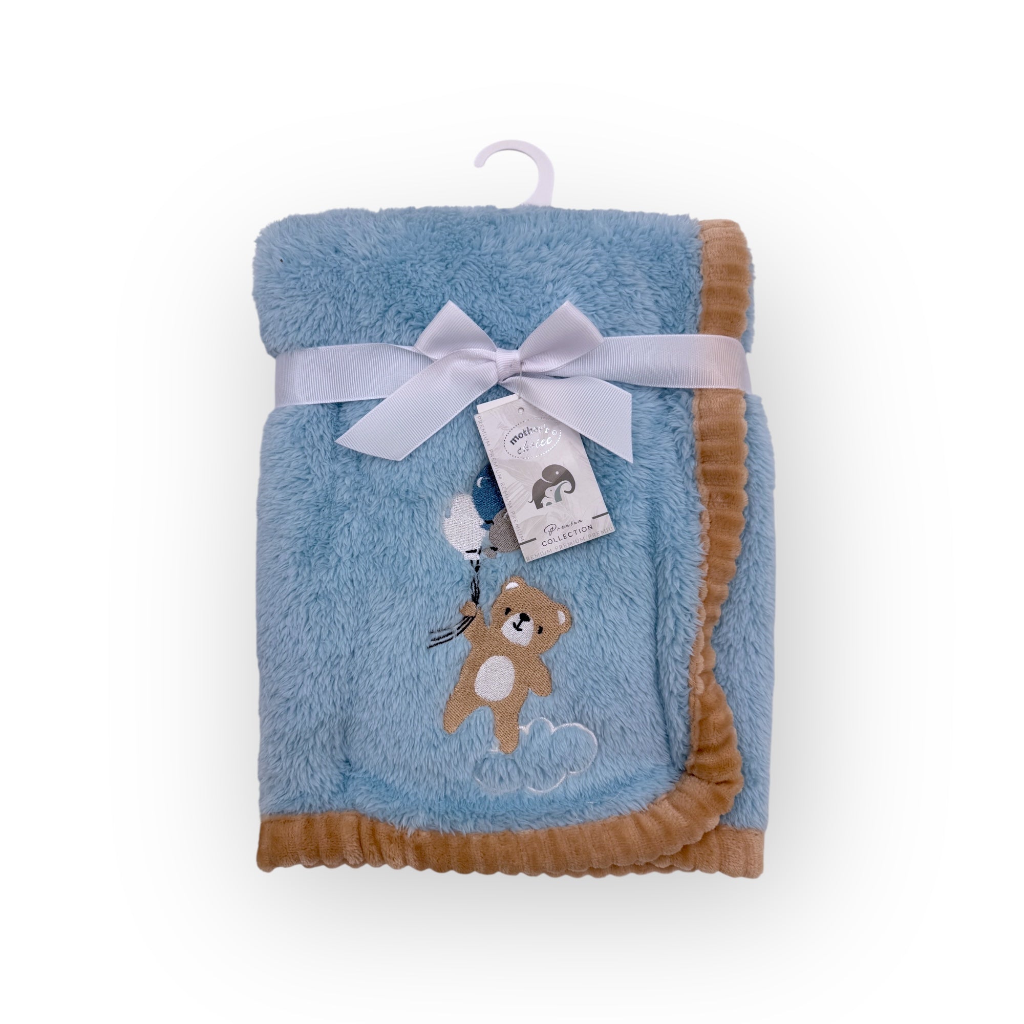 M/C SUPER SOFT CORAL FLEECE AND BINDING BLANKET BOY&#39;S BEAR