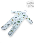 Baby romper with nature-themed print on a white background, featuring 'Mother's Choice' branding.