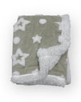 Mothers Choice  Sherpa Fleece Stars Blanket Grey