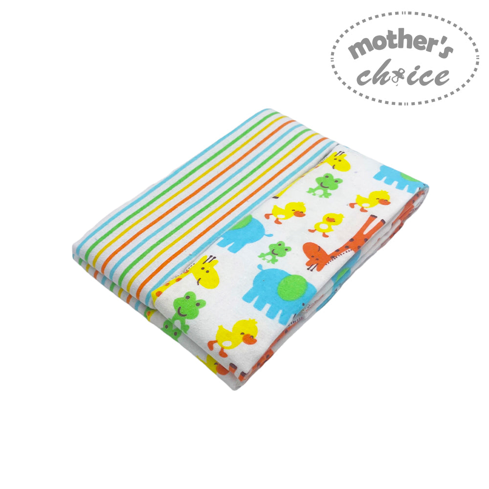Mothers Choice 2 Pack Flannel Receiver Neutral Zoo/Stripes
