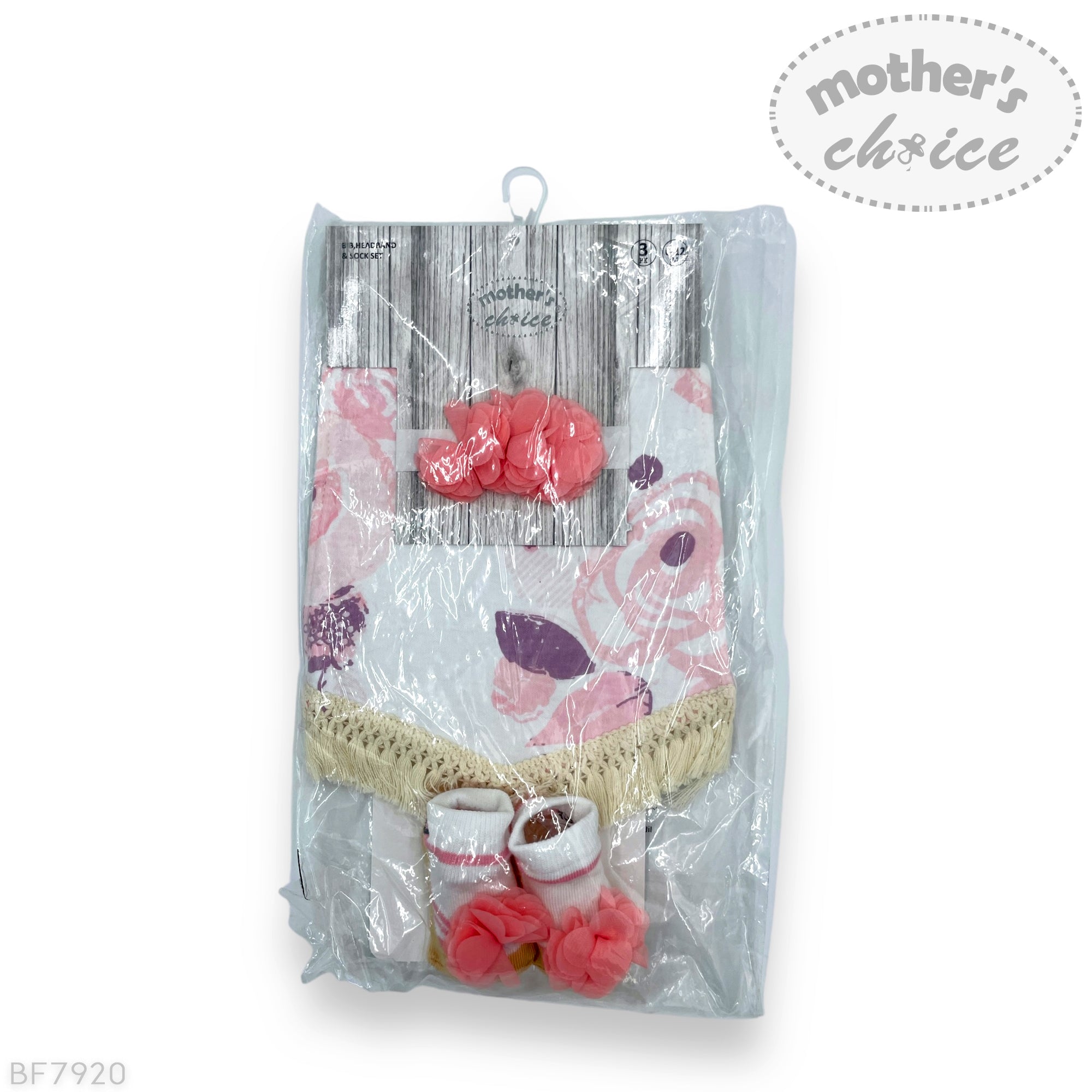 M/C 3PK BIB HEADBAND &amp;amp; SOCK SET PINK