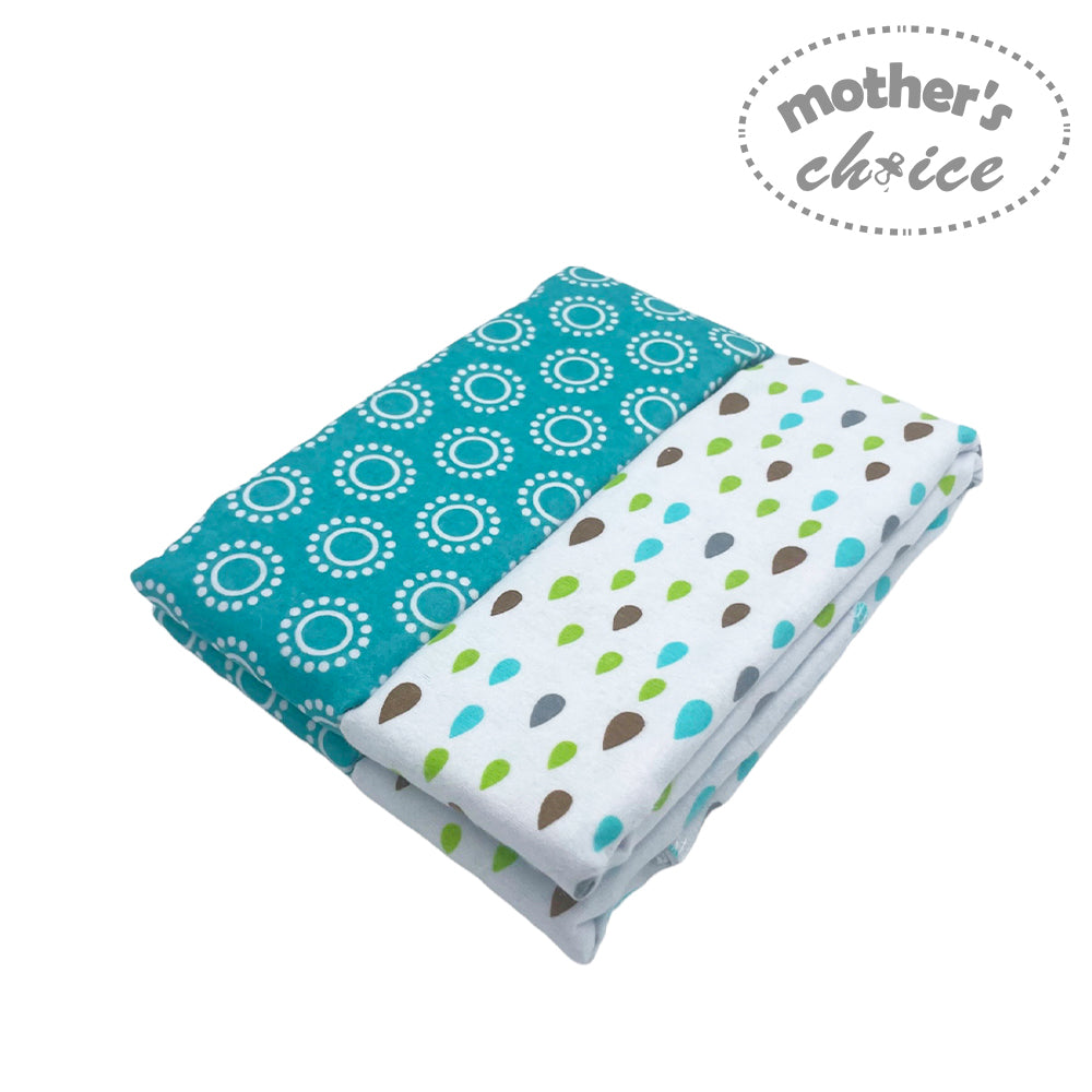 Mothers Choice 2 Pack Flannel Receiver Neutral Circles/Drop