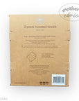 Cardboard packaging of 2-pack hooded towels with 'Mother's Choice' branding on a white background.