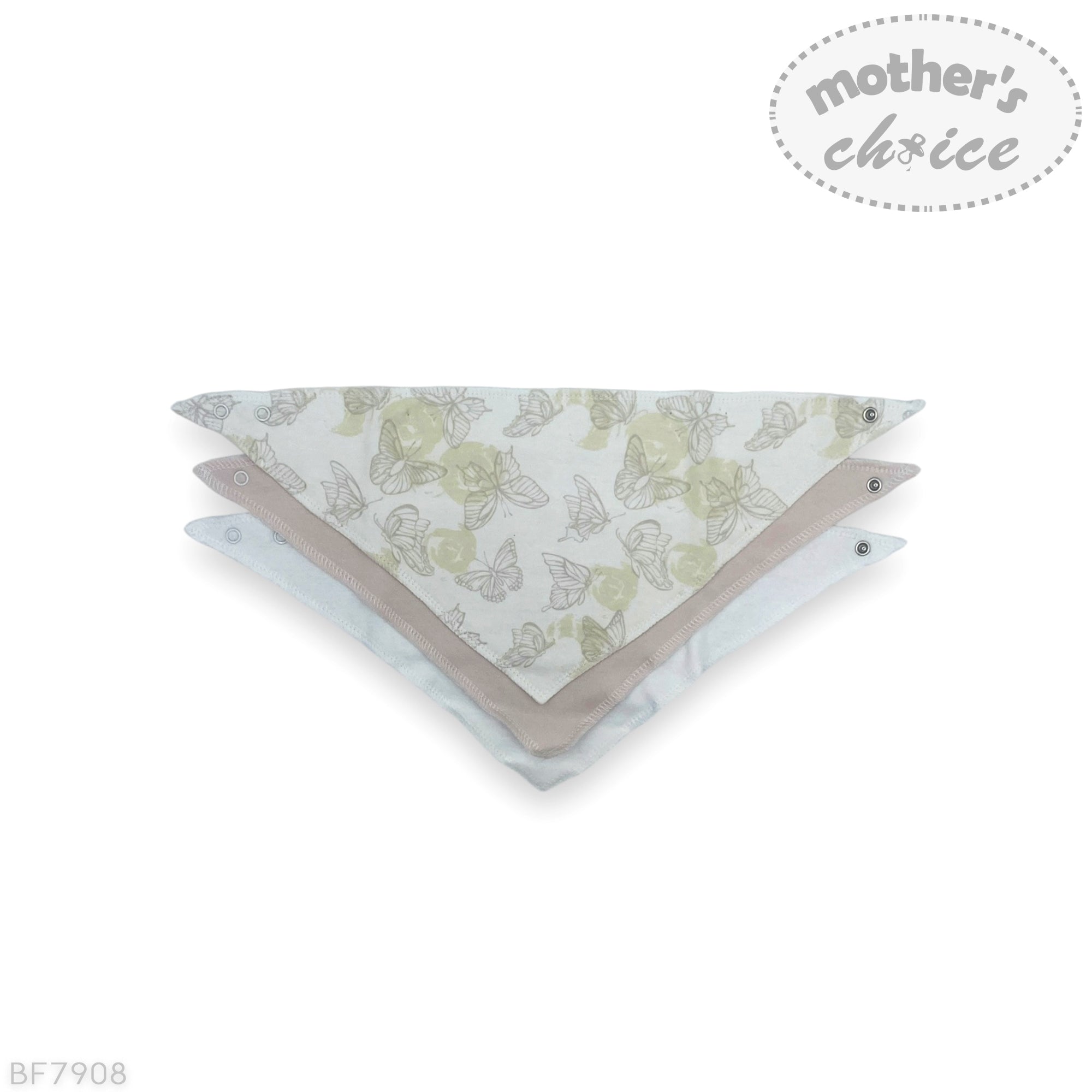 M/C 3PK BANDANA BIBS BUTTERFLY