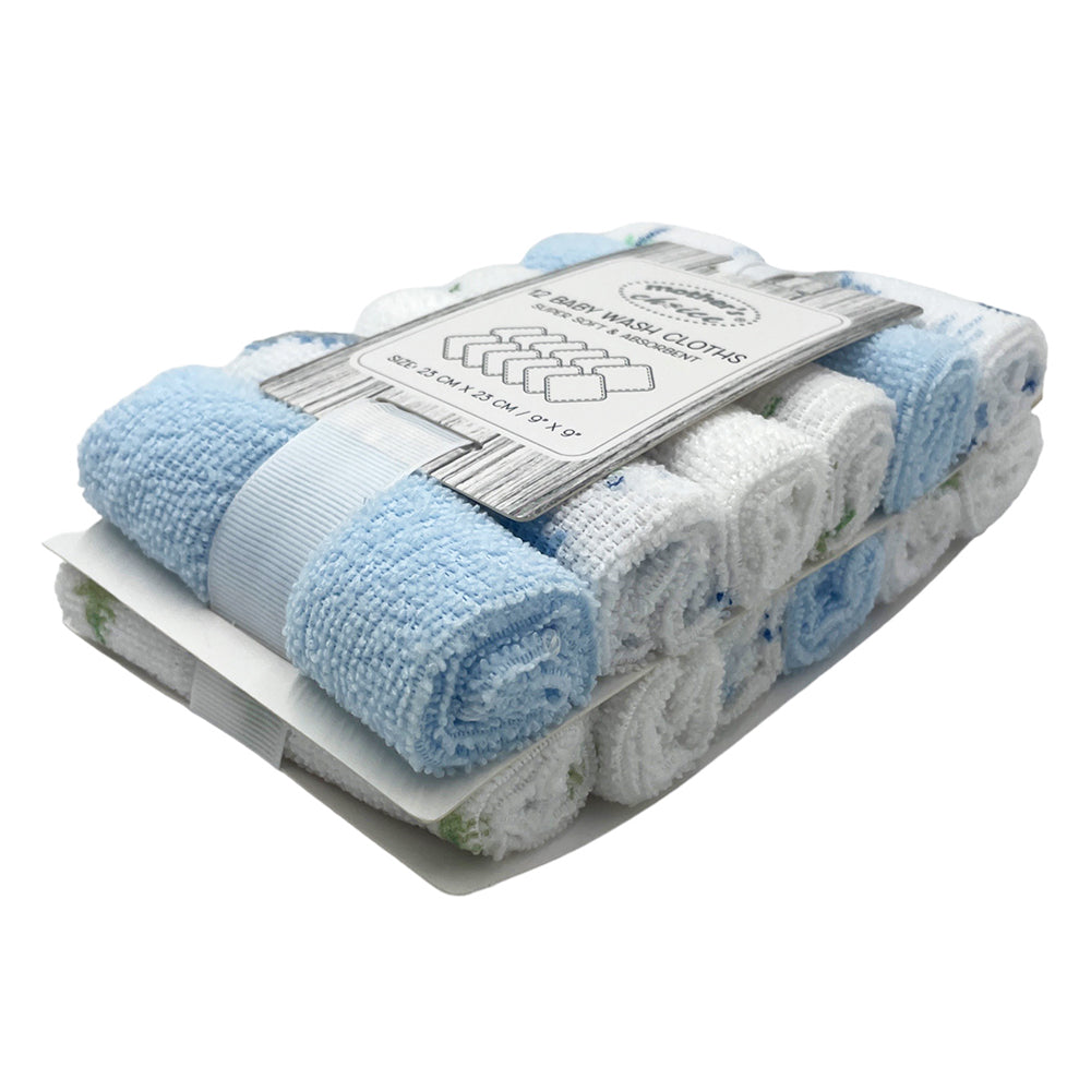 Mothers Choice  12 Pack Facecloth Sets `Zoo-Sky`