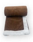 Mothers Choice  Sherpa Fleece Stripe Blanket Brown