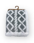 Mothers Choice  Sherpa Fleece Blanket Grey White Net Design