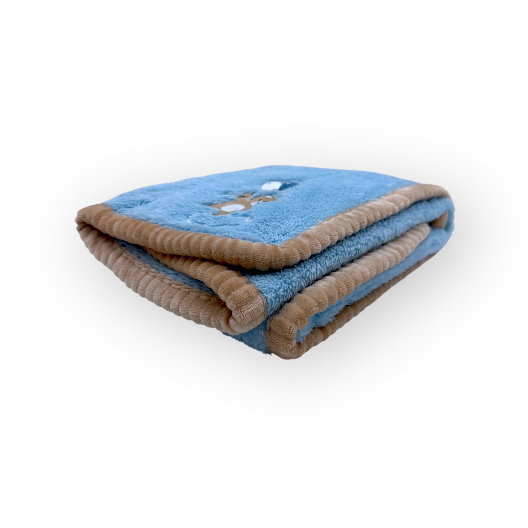 M/C SUPER SOFT CORAL FLEECE AND BINDING BLANKET BOY&#39;S BEAR