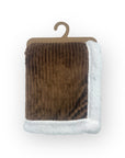 Mothers Choice  Sherpa Fleece Stripe Blanket Brown