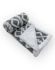 Mothers Choice  Sherpa Fleece Blanket Grey White Net Design