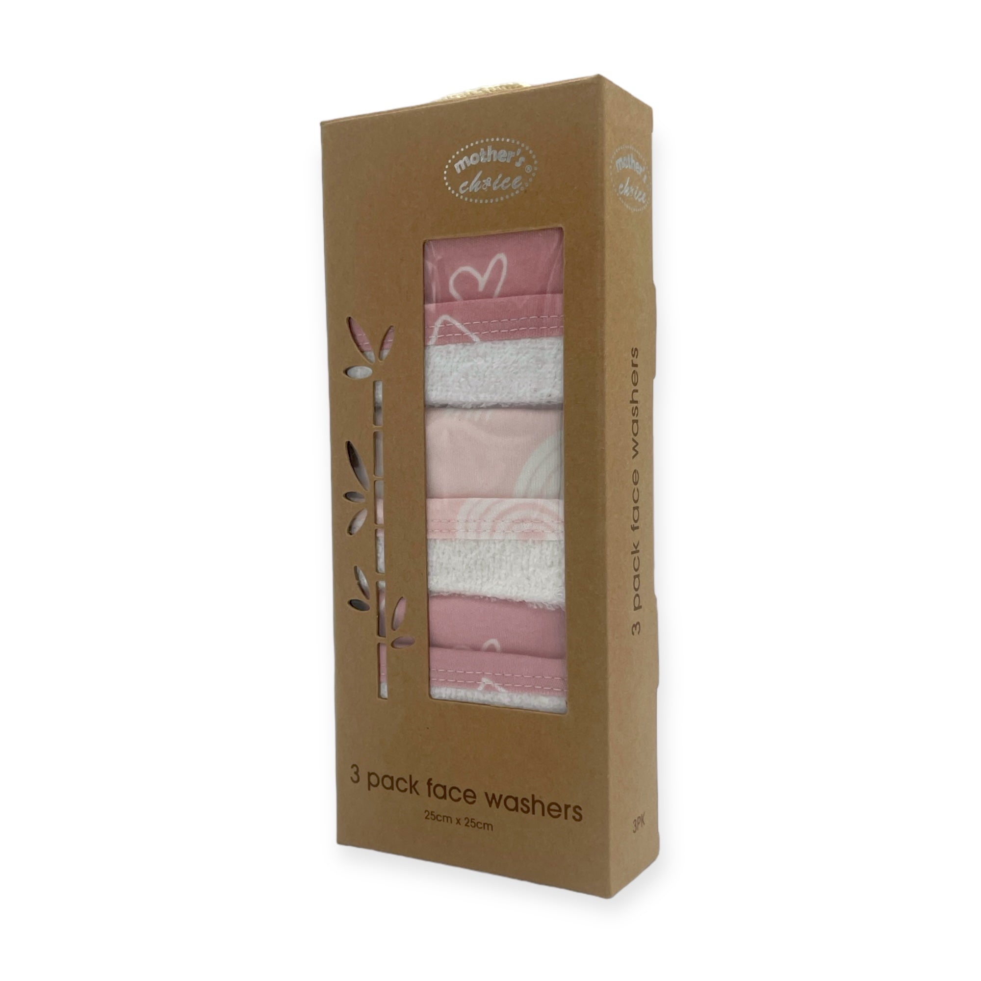 M/C BAMBOO 3PK FACECLOTHS PINK