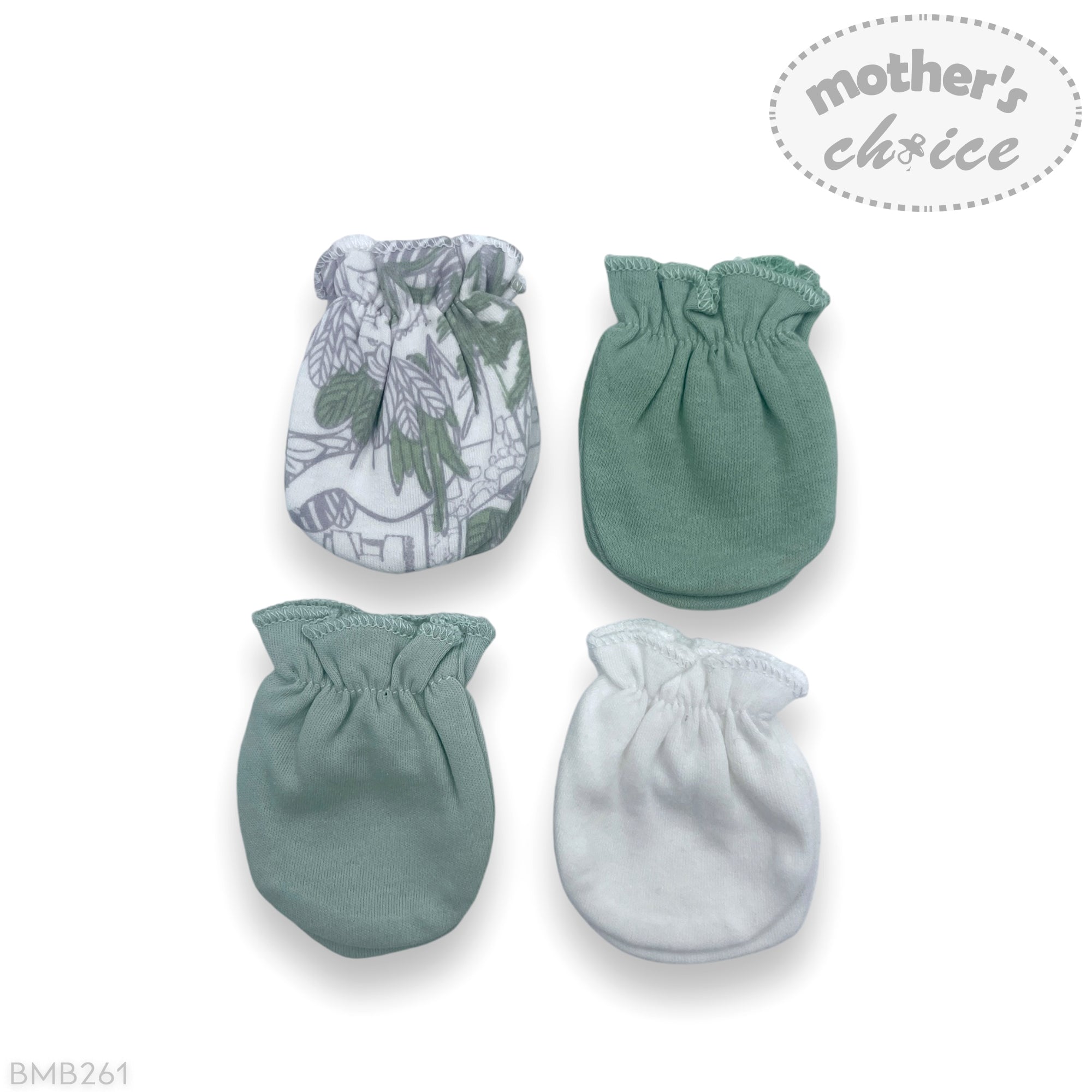 M/C 4PK MITTEN SET GREY/MINT