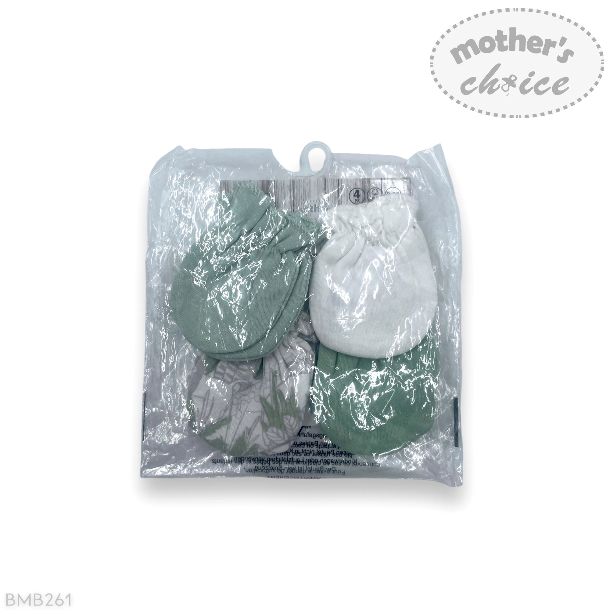 M/C 4PK MITTEN SET GREY/MINT