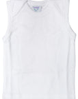 White sleeveless shirt on a white background