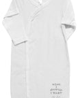 Baby sleeping bag with text on a white background