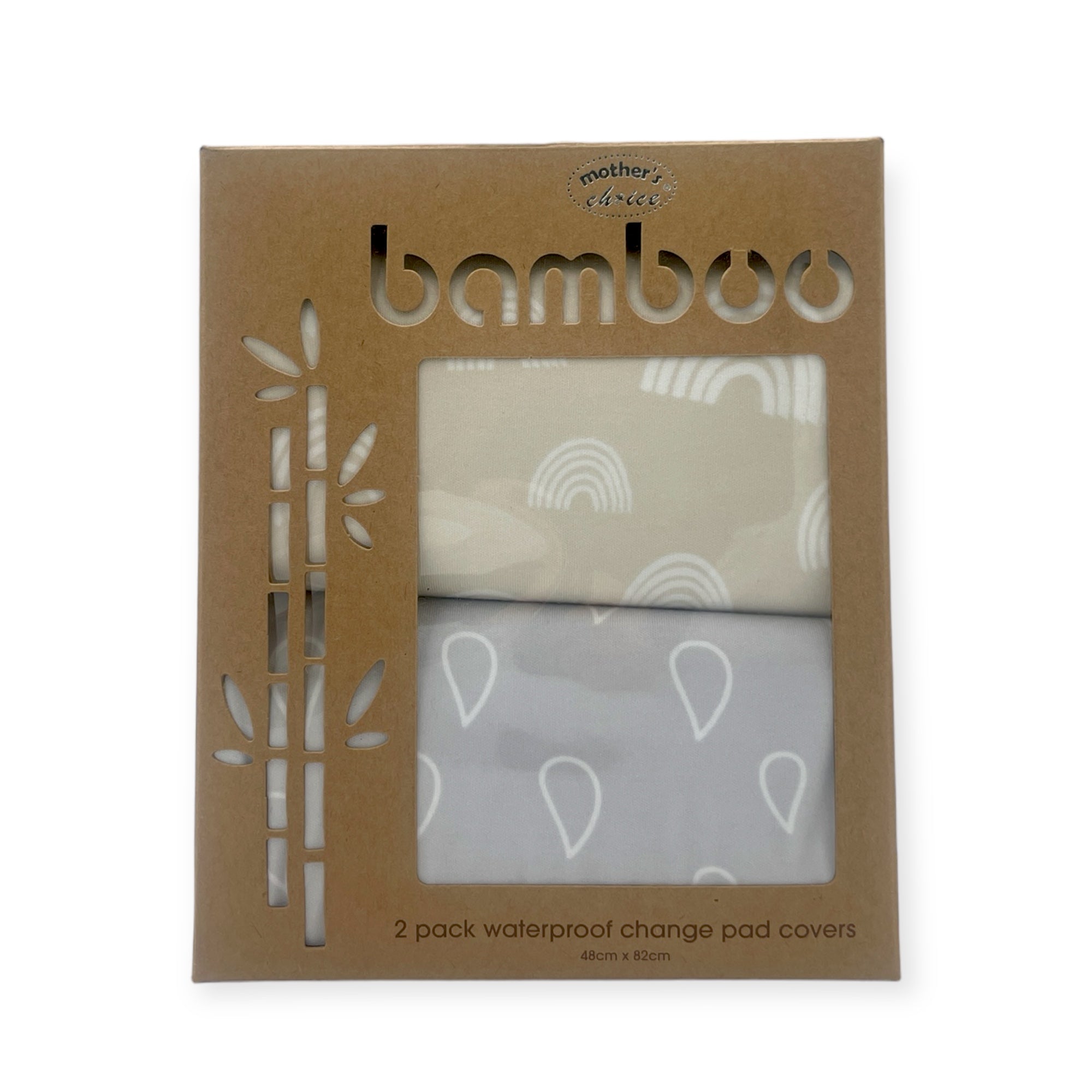 M/C BAMBOO 2PK  WATERPROOF CHANGE MAT  STONE