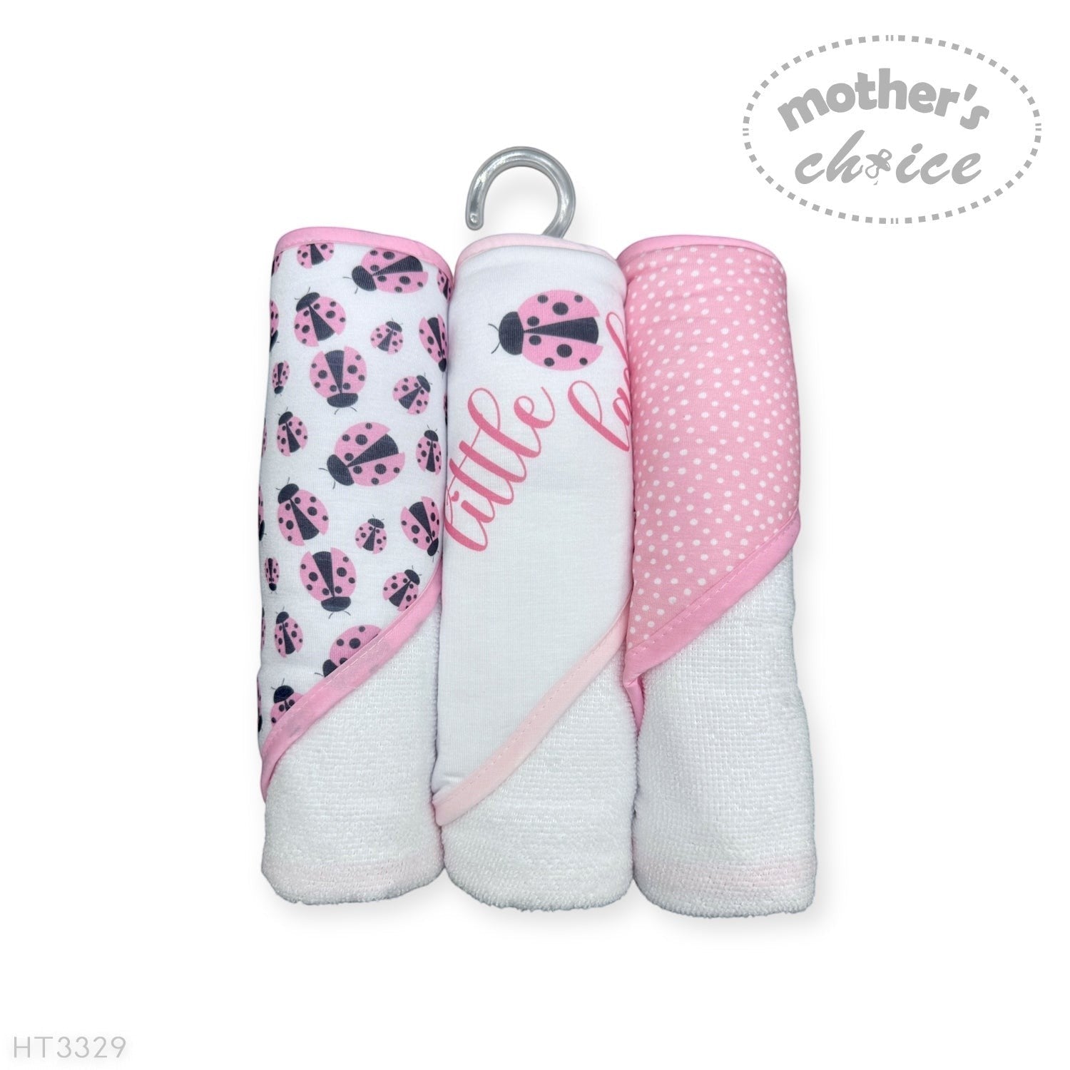 Mothers Choice  3 Piece Hooded Towels And 3 Piece Facecloths Ladybug