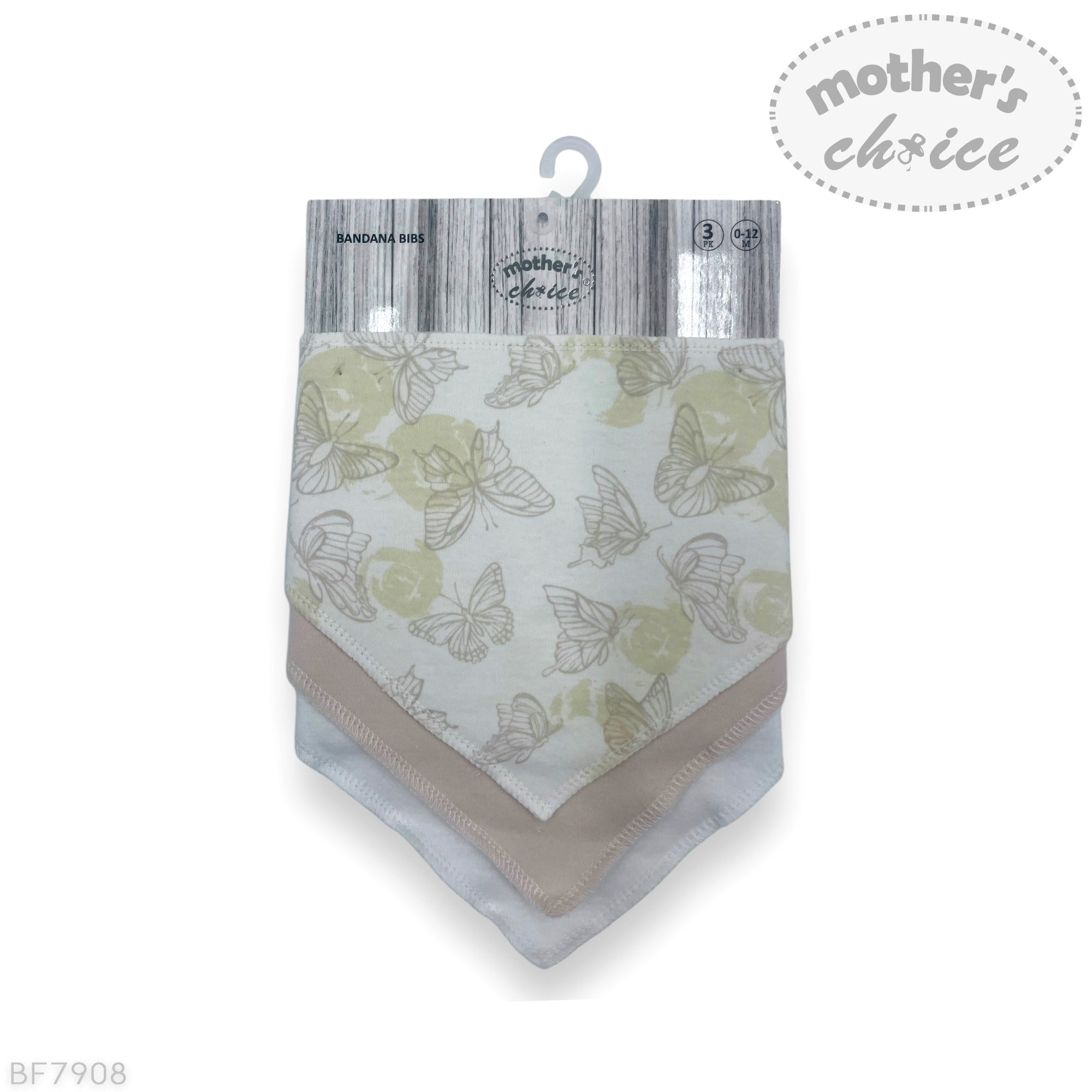 M/C 3PK BANDANA BIBS BUTTERFLY