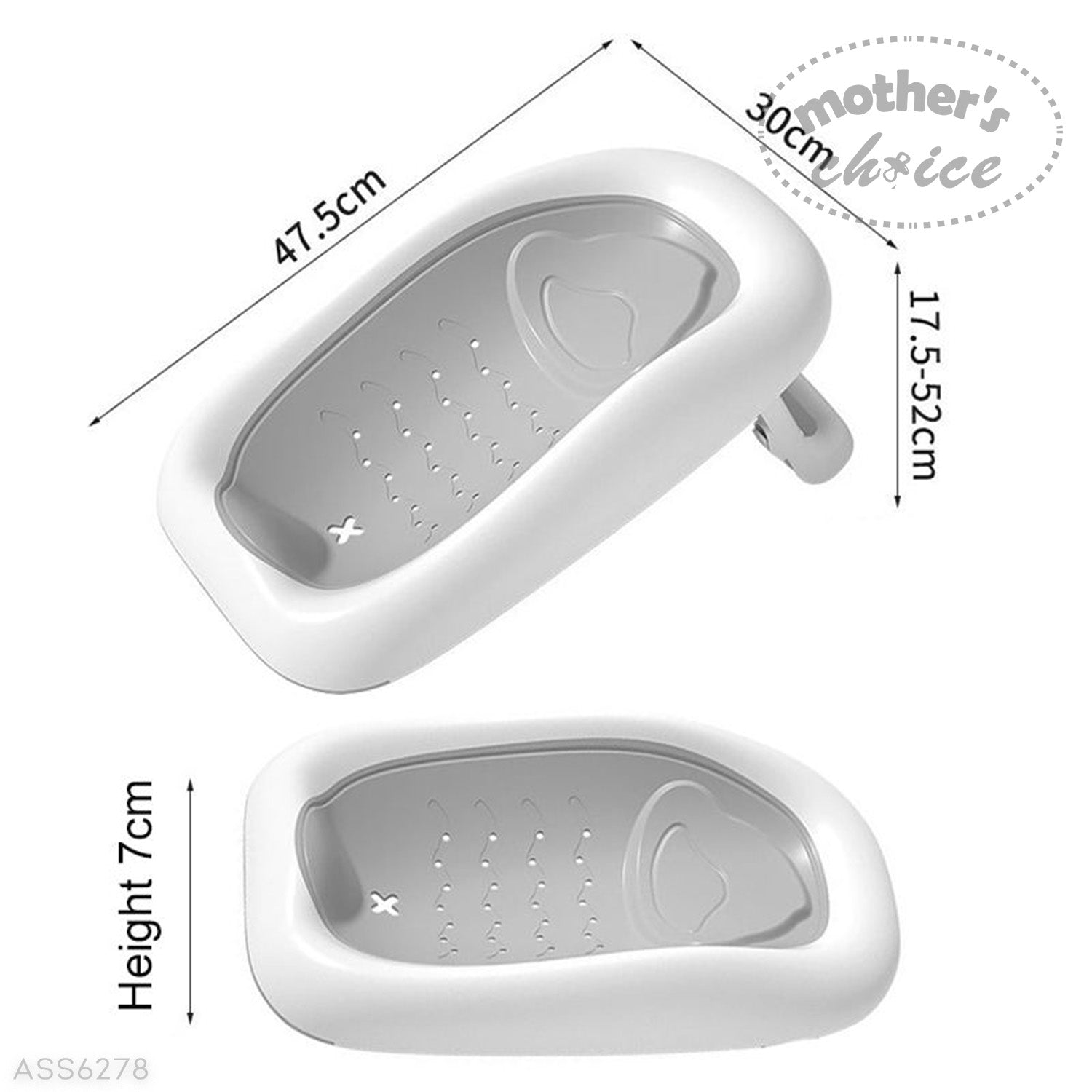 Mother&#39;s Choice Foldable Baby Bath Tub Set - Grey