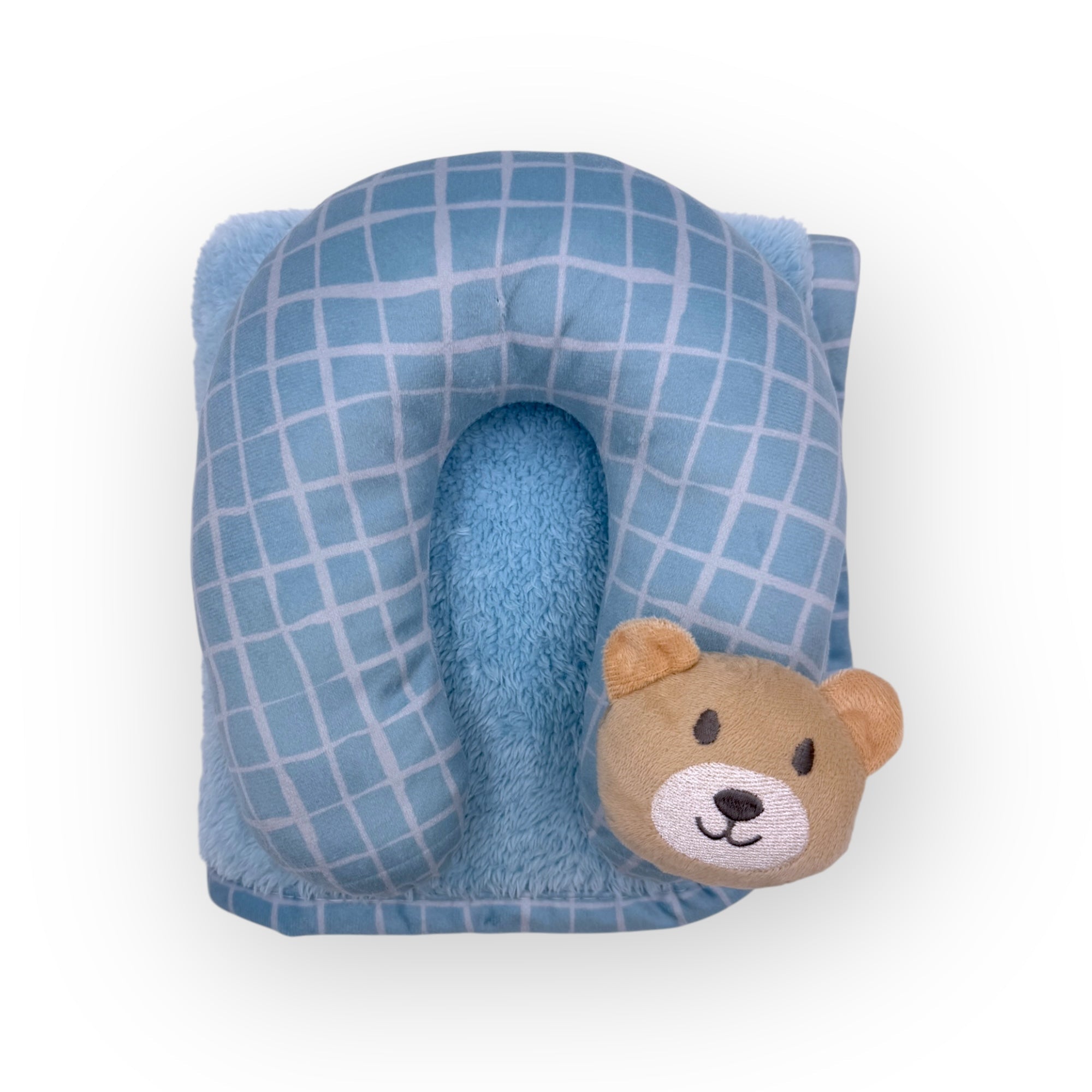 Mothers Choice Super Soft Coral Fleece Blanket &amp; Pillow Set – Blue Bear