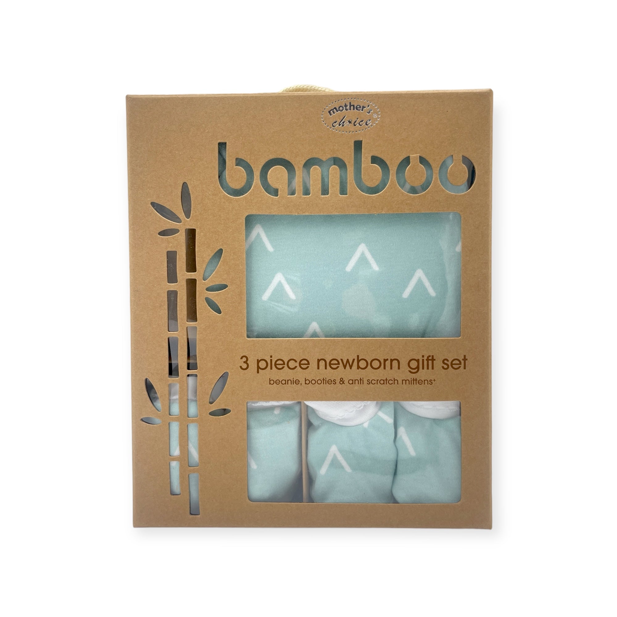 M/C BAMBOO 3PK NEWBORN BEANIE SET SAGE
