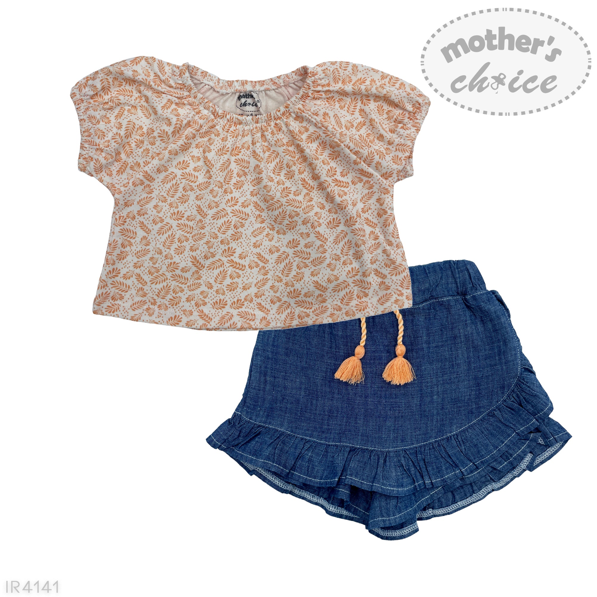 Mothers Choice Inf Girls 2 Piece Set With Denim Skirt