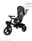 Children's tricycle with canopy on a white background, branded 'Mother's Choice'.